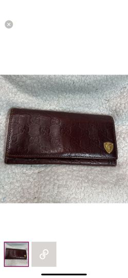 Authentic Gucci Guccissima all leather wallet with unbranded adjustable gold chain