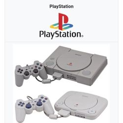 The original grey PS1 and the slimmer white PS One below