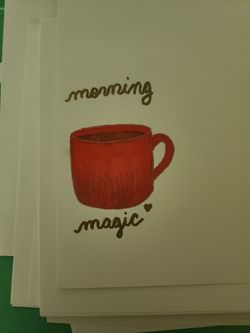 Handdrawn coffee cup cards