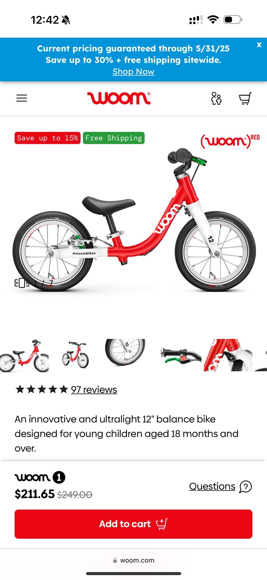 Woom Bike 1 12 Inch