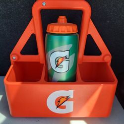 Gatorade 6 Pk 32oz Sport Water Squeeze Bottle Carrier Holder Case Caddy w/bottle