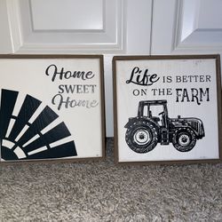 Farm Style Home Decor Set Of 2 