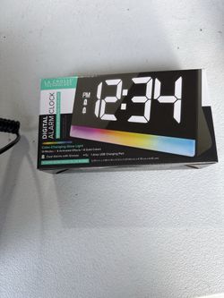 La Crosse Digital Alarm Clock Color Changing Glow Light USB Charging New