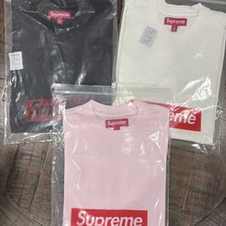 Supreme SS26’ week 1 Cracked Sleeve L/S Top Pink S, white M, Black M