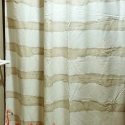 2 Flamingo Fabric Shower Curtains 