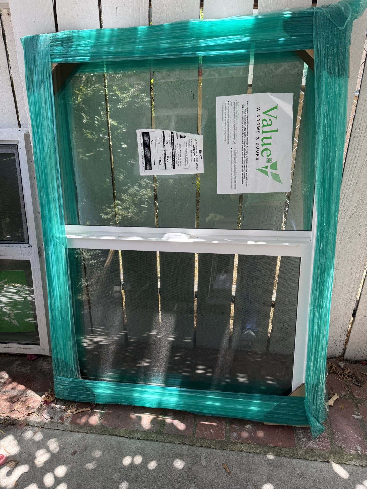 Value Double pane window with screen 47 1/2 W x 35 1/2 H