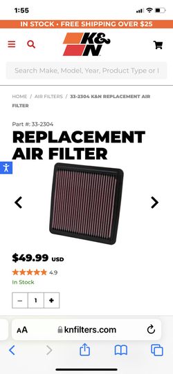  K&N 33-2304 Air filter . NEW Fits Subaru 2003-2021 , WRX