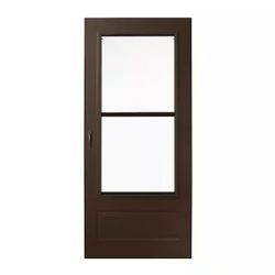  Anderson 300 Series 36 in. x 80 in. Bronze Universal 3/4 Light Mid-View Aluminum Storm Door with Black Handle Set
