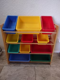 Storage bin organizer for toys