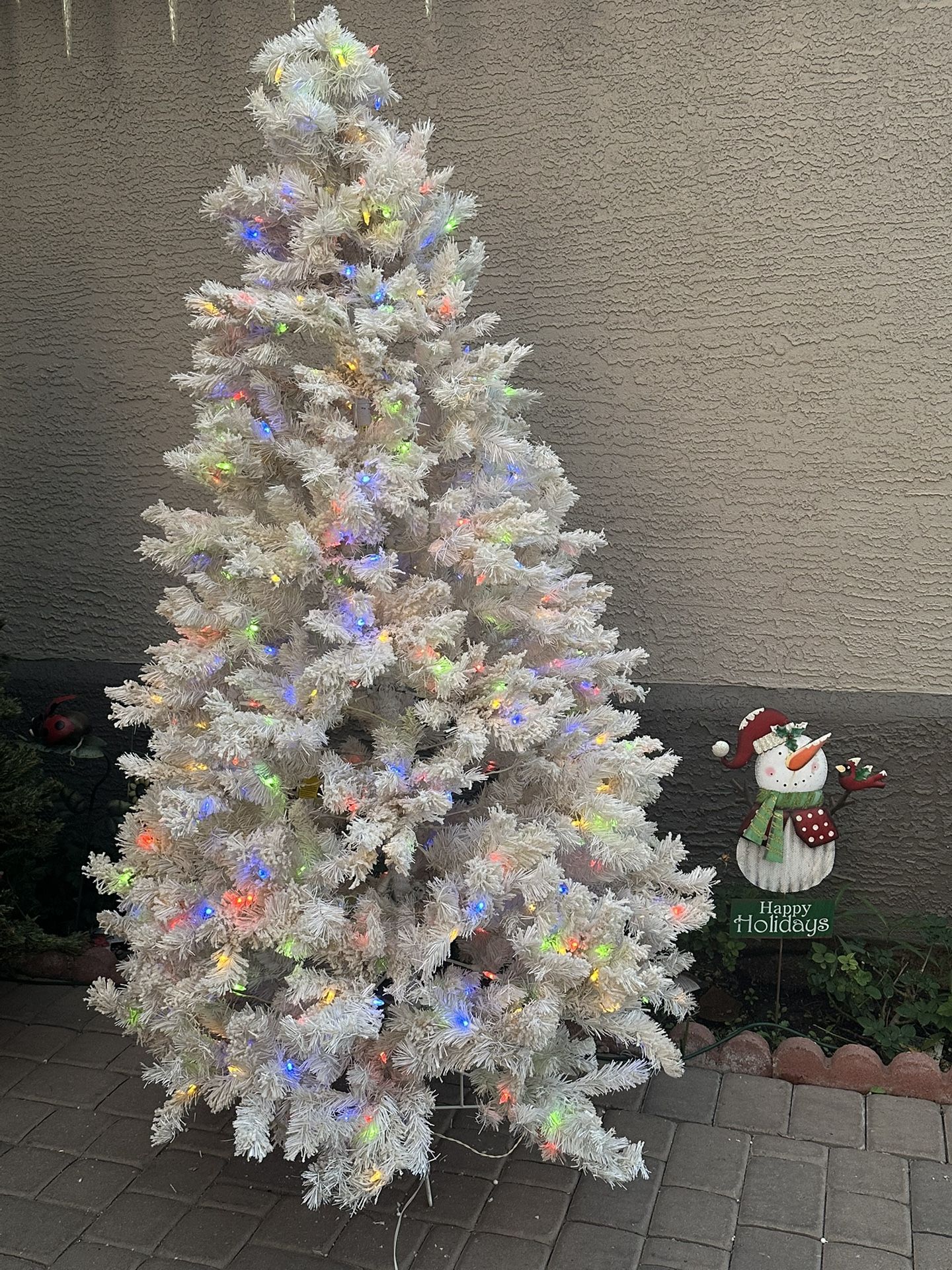White Snowy Christmas Tree 7ft Tall