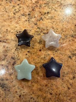 Set of 4 Crystal Stone Stars
