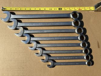 Proto open end box wrenches set, 1 1/8 thru 11/16; 8 pcs.
