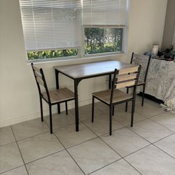 Grey Wash Dining Table with 3 Chairs !
