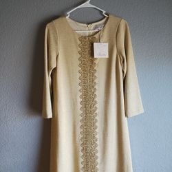 Pappagallo Gold Dress Size 4