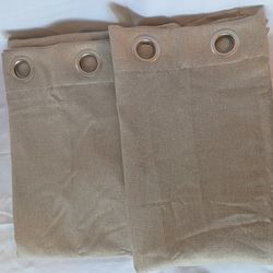 Tan Drapes/Curtains 2 Lined Panels 