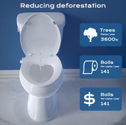 New Clirass Elongated Bidet Toilet Seat with Quiet-Close, Non-Electric Bidet Mode with Dual Nozzles, Fit Elongated Toilet Seat, Adjustable Water Press