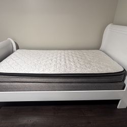 Crib With Mattress and Twin Bed With Boxspring & Mattress 