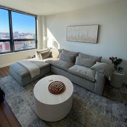 West Elm Couch - Harmony Modular Sectional Set 02: Right Arm Sofa + Corner + Ottoman