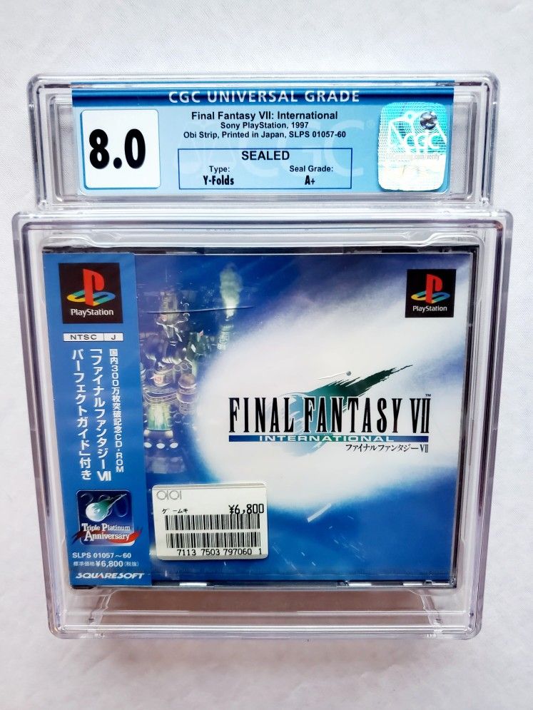 Black Label FINAL FANTASY VII INTERNATIONAL 1997 OBI STRIP Grade CGC 8.0 A+ WATA