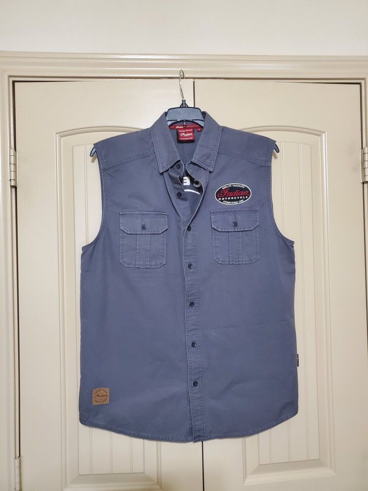 Men's Indian Motorcycle Vest Shirt 