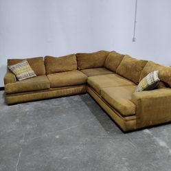 FREE DELIVERY - Brown Sectional Sofa