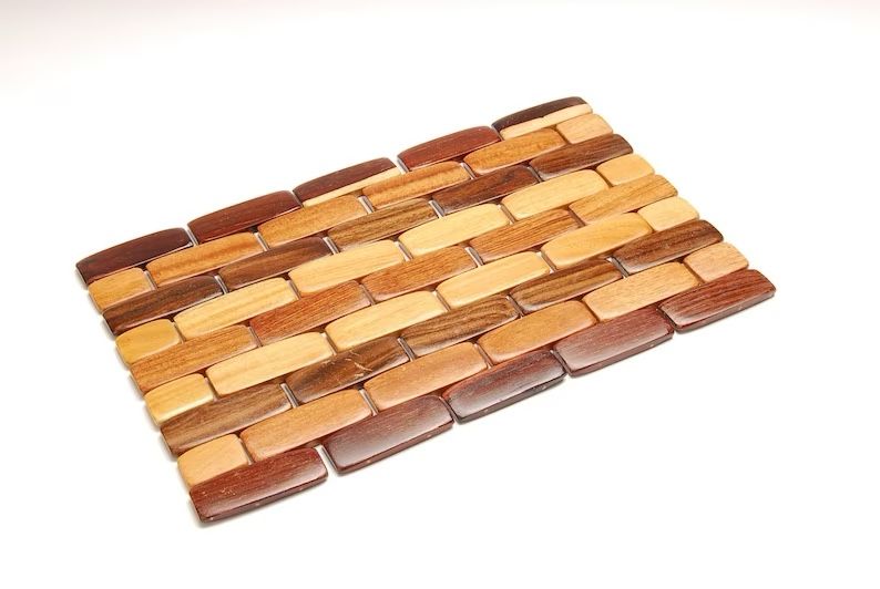 Handmade Wood Foldable Placemats Set Of 2