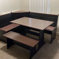 Black/Pecan Breakfast Nook With ($75) Cushions Included, for free