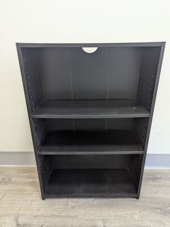 3 Shelf Dorm Bookcase Black Room Essentials Modern Style Wood