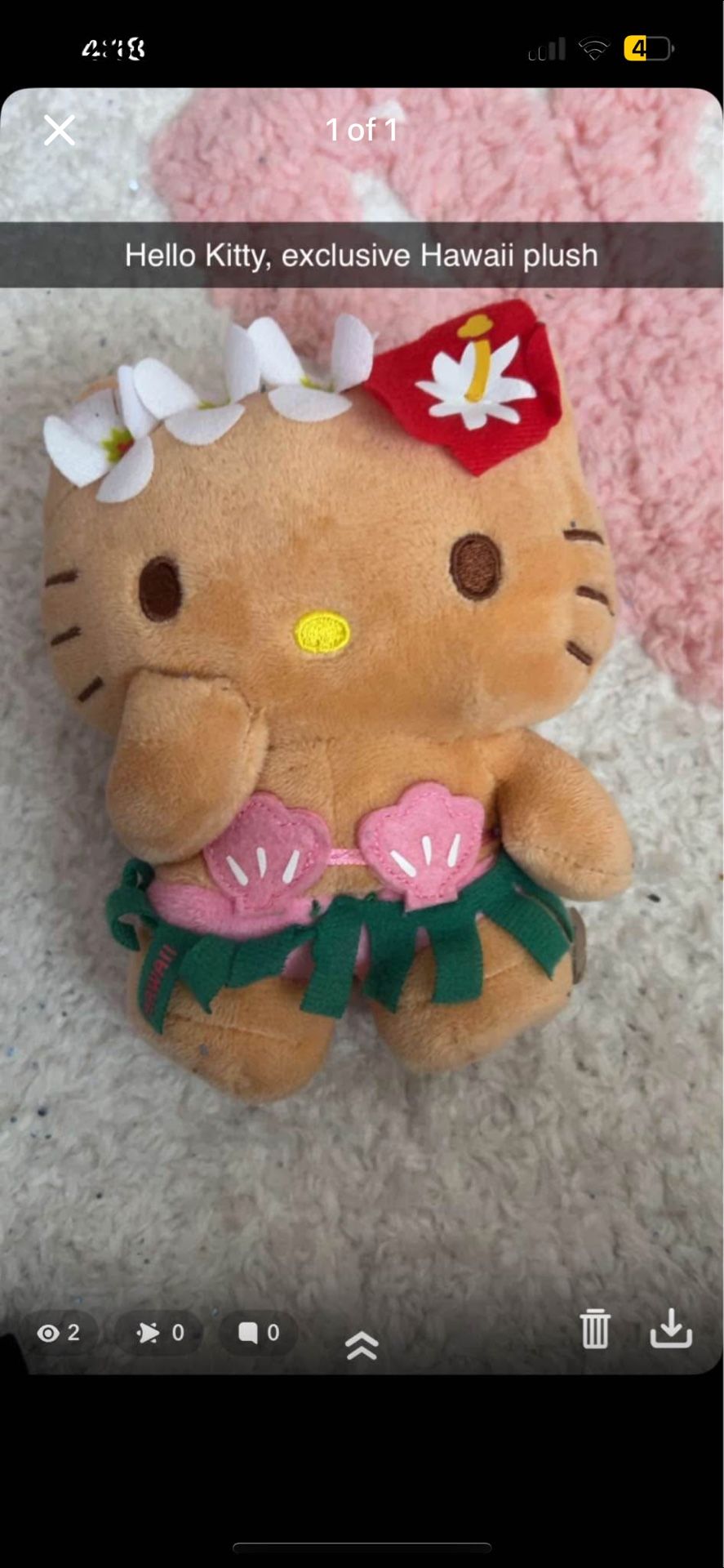 Hello Kitty Hawaii Tan Plush