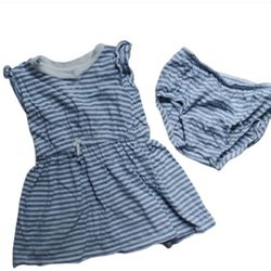 Carter's Striped Dress & Diaper Cover Set-24M
