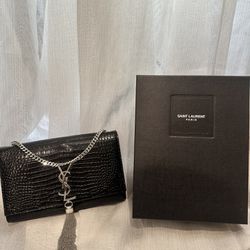 Yves Saint Laurent Croc Embossed Bag 