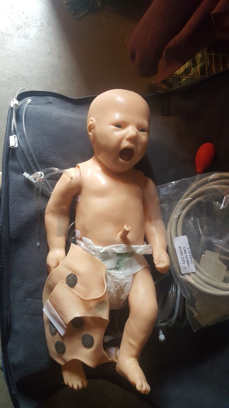 Laerdal simbaby baby simulator with bag and accessories