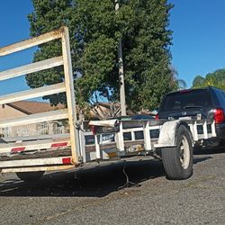 Long Flat Bed Trailer Haul 