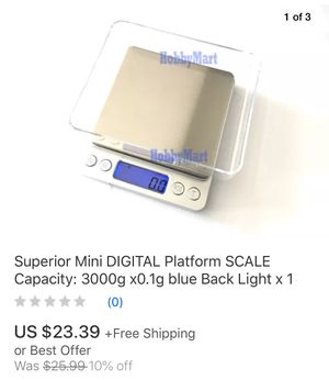 3000g x0.1g Blue Back Light x 1 Superior Mini DIGITAL Platform SCALE Capacity