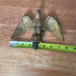 19th Century Solid Bronze Eagle Flag Toper