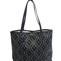 Land's End Printed Coated Canvas Black Trellis Shoulder Bag NON Monogrammed NWT