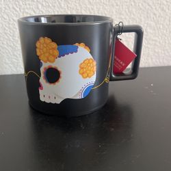 Starbucks 2024 Dia de Muertos Day of the Dead Black Sugar Skull Ceramic Mug 14oz