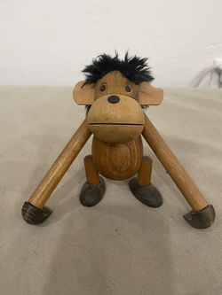 Mid Century Wooden Monkey