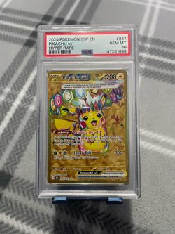 Pokemon Pikachu ex Surging Sparks Hyper Rare #247 PSA 10 Gem Mint