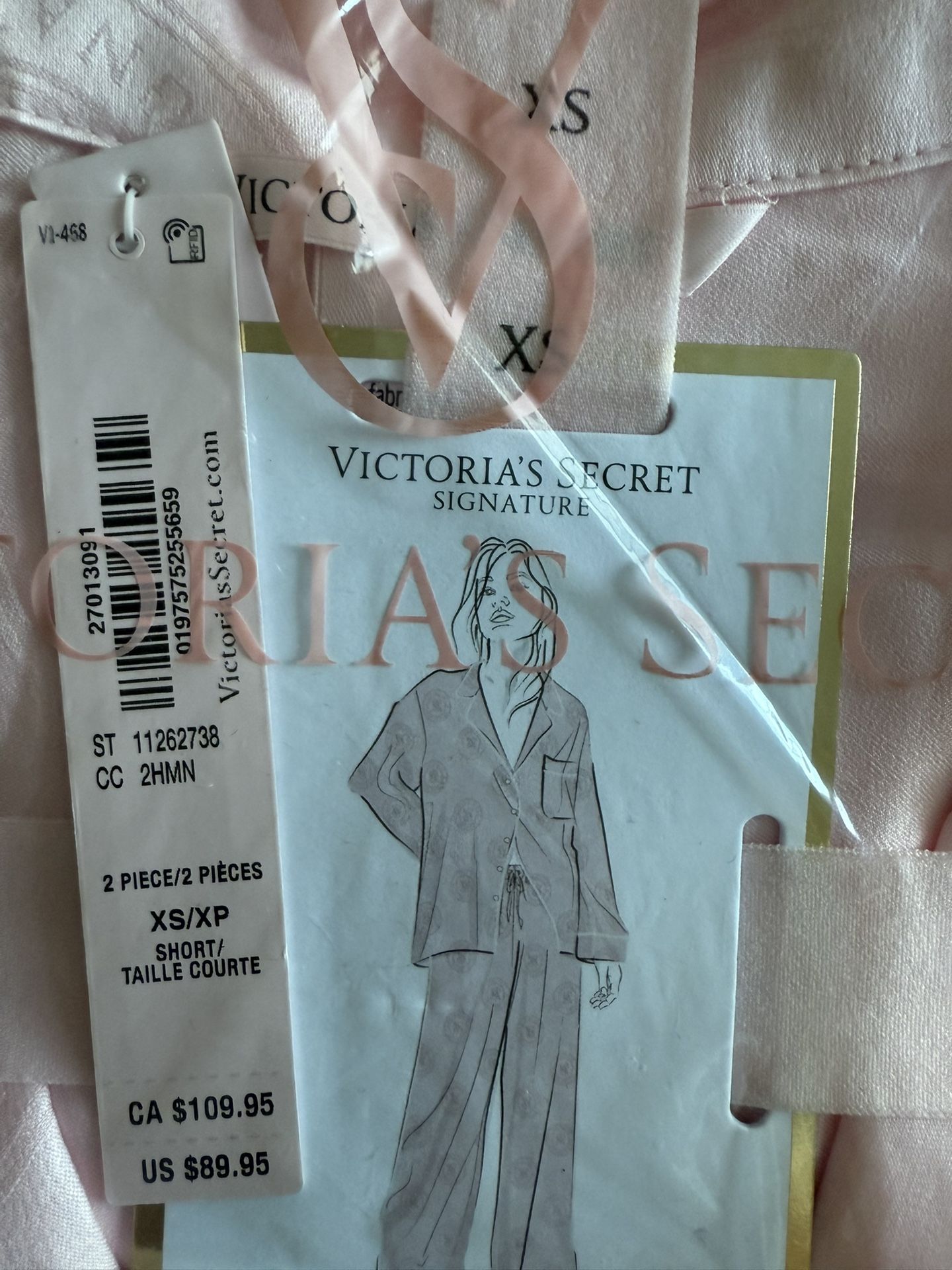Women's Pink Victoria Secret Silk Pajamas