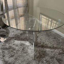 Glass Dining Room Kitchen Table 
