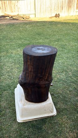 handmade rustic tree stump side table