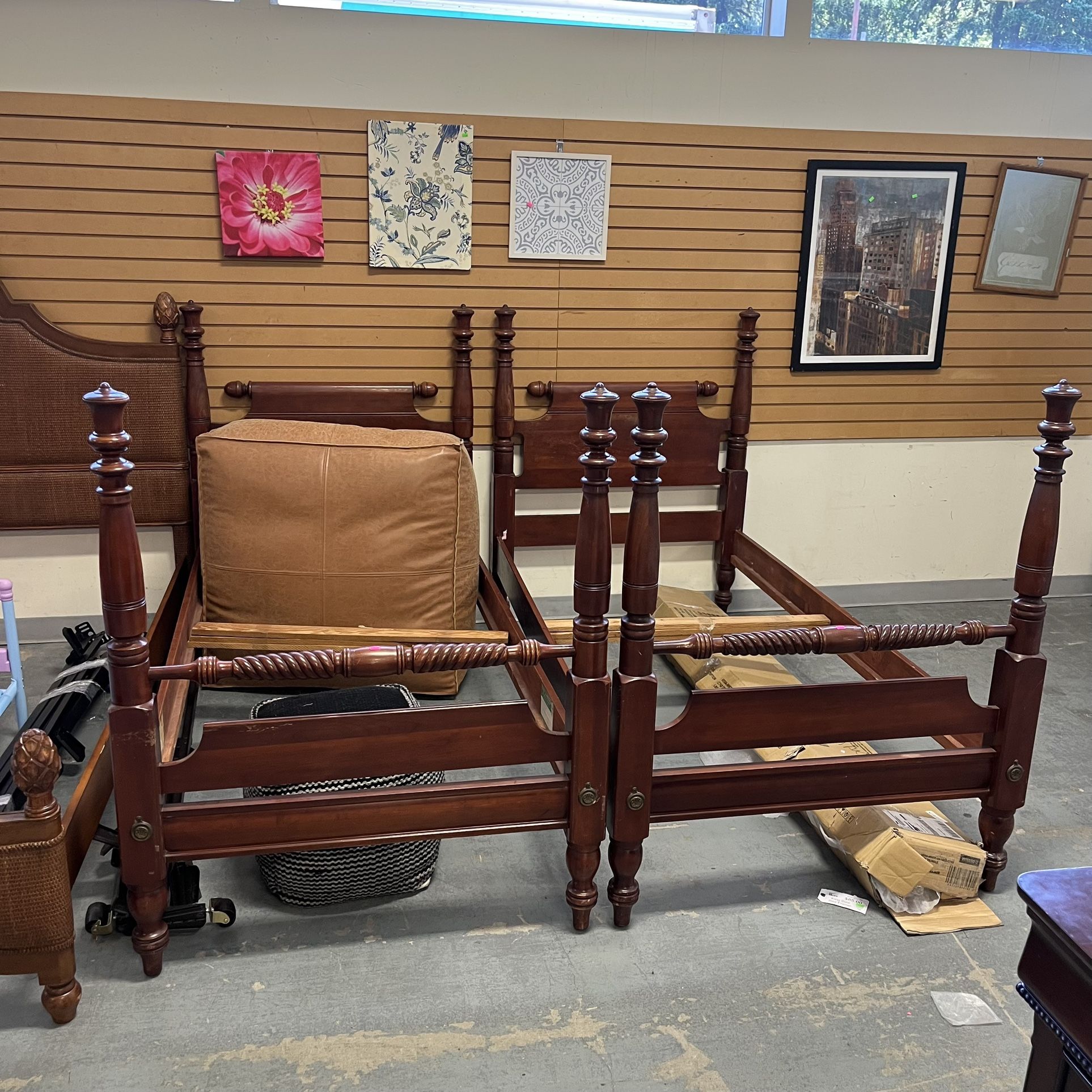 Vintage Cherry Wood Twin Bed (in Store)