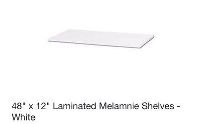 Rubbermaid white shelves