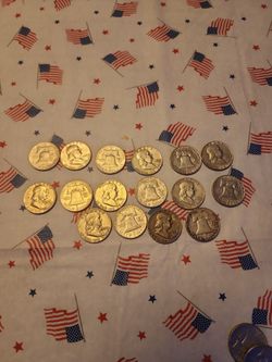 16 Franklin half dollars