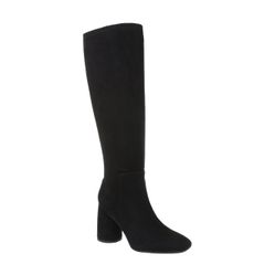 SAM & LIBBY BLACK SUEDE TALL HEELED BOOTS SIZE 8.5