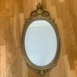 Vintage Mid Century Hanging Wall Mirror — Hollywood Regency — Height 30"