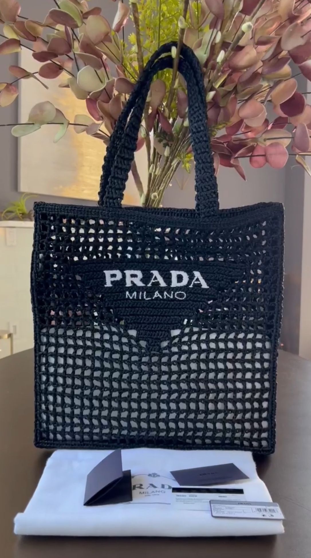 Prada Milano Crochet Tote Bag