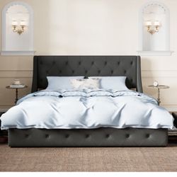 Queen Size Dark Gray Bed 