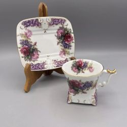 Porcelain Treasures Betty Platner Rose Tea Cup And Saucer Cottagecore